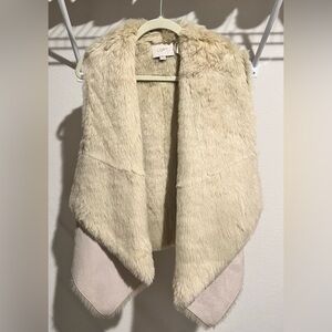 LOFT Reversible suede/faux fur vest | XS